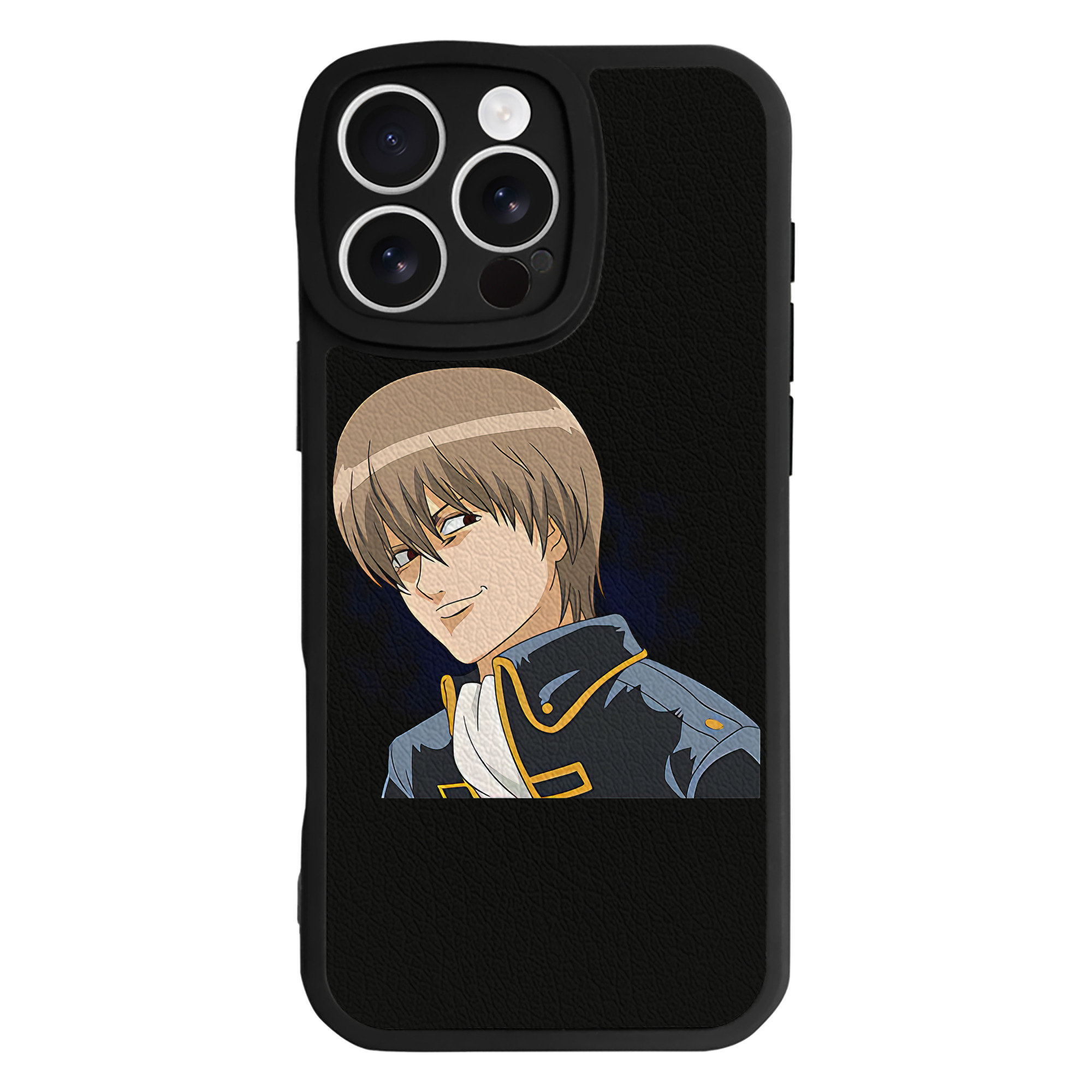 （画像用） ぎんたま 坂田銀時（さかたぎんとき） 神楽 志村新八（しむら しんぱち） GINTAMA Sakata Gintoki Kagura Shimura Shinpachi 【iPhone 16シリーズ対応】シリコンスマホケース（レザー調） 材質：シリコン